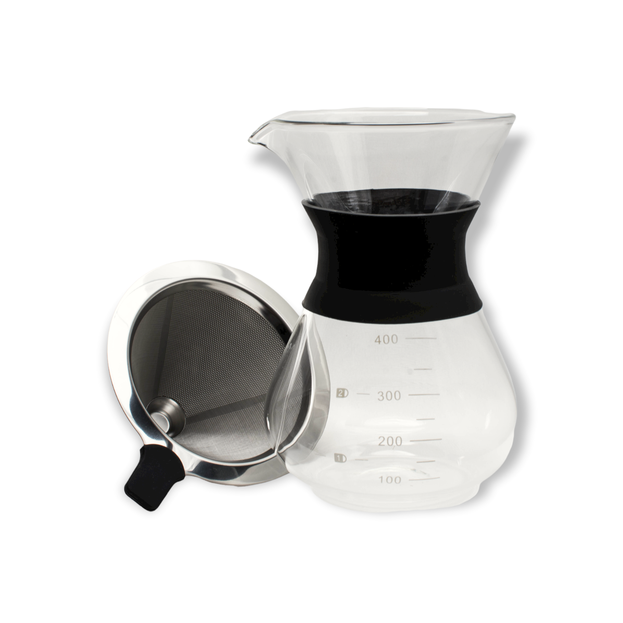 Pour Over Coffee Set with Reusable Stainless Steel Cone Filter